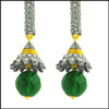 GREEN STONE JHUMKAS - JP-APR-1110 - Click here to View more details about this Product